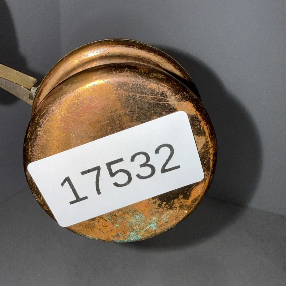 Vintage Copper ~ Brass Swivel Lid Chafing Mini Pot Sterno, Alcohol Flame Heating